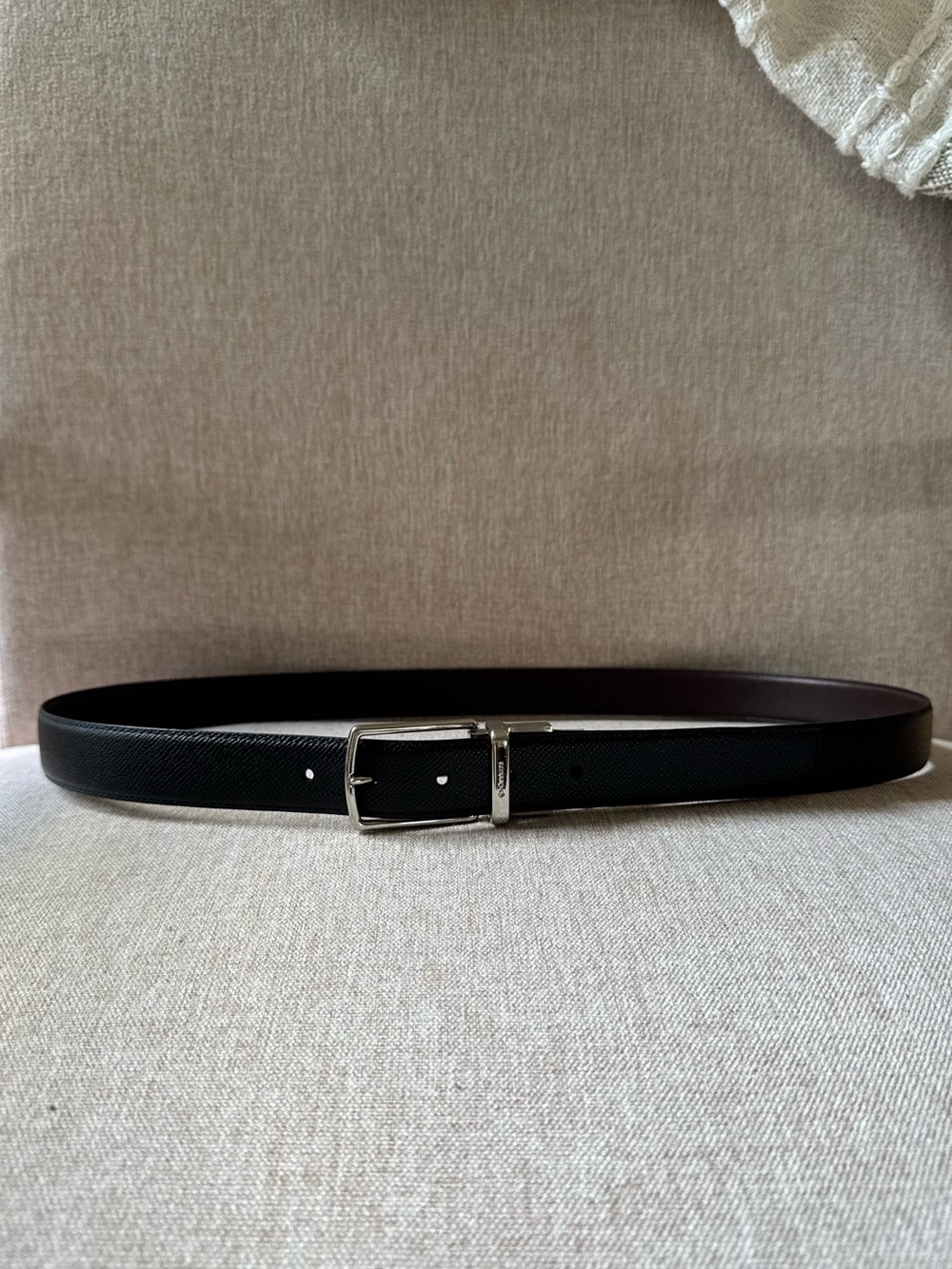 Coach Reversible Leather Belt Black Brown 42